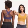 Lu Align Gym Tanks FREELY Cross Straps Sport Yoga Bras Mulheres Nu Feel Medium Support Push Up Workout Fitness Running Crop Tops Lemon Sports 2024