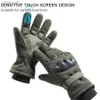 Tactical Gloves Mens Plush All Finger Thickened Mountaineering Training Wind Protection 3 Colors Warm Winter YQ240328