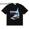 New Rhude Yacht Club Printed High Weight Double Yarn Pure Cotton Short Sleeved T-shirt for Men and Women Youth