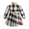 Robes de filles bébé robe en coton à carreaux enfants revers à manches longues jupe plissée enfants vêtements décontractés vêtements d'université BH6 Drop Delivery Ot7Ay