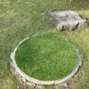 Dekorativa blommor Artificiell gräsmatta Grön Fake Turf Tile Placemat Round Pad Multi-Use