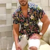 Verão Havaiano Floral Praia Casual Plus Size Camisa 3D Cocut Padrão T-shirt Retro Árvore Manga Curta Vacati Man Slim Coreano m9yF #