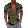 chemise hawaïenne pour hommes 2024 3D Imprimer à manches courtes Blouse Blouse Beach Holiday Tops Tees Vêtements surdimensionnés d'été Male Camisa Masculina J3KR #