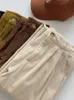 Zoki Hohe Taille Frauen Retro Cord Hosen Herbst Gerade Kausal Ganzkörperhose Vintage Kaffee Taschen Alle Match Hosen Neue 65jO #