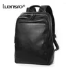 Backpack Genuine Leather Men Fashion Large Capacity Shoolbag For Teenager Cowhide Laptop Notebook Bag