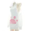 Lolita Gir mignon chat pull Sexy lapin femme de chambre uniforme Cosplay Anime femmes amour creux court Dr tenues Costume F2QC #