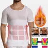 Heren Body Shapers Mannen Fitness Elastische Buik Nauwsluitend Shirt Met Korte Mouwen Tank Tops Vorm Ondergoed Afslanken Vormgeven