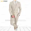 Мужские костюмы Slim Fit Набор Формальные двубортные пиджаки Брюки 2 шт. Пользовательские Роскошные выпускные костюмы для выпускного вечера Свадебные смокинги для мужчин 90cO #