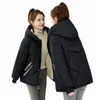 2023 New Down Padded Jacket Women Short Overcoat Loose Bread Clothing Winter Hooded Down Cott Jacket Female Thicken Warm Parka q7jN#