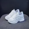 Casual Schuhe Shos Für Frauen Turnschuhe Schönen Frühling Interne Erhöhung Weiß Plattform Damen Mode Sport Zapatos De Mujer