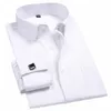 2024 uomini francese polsino Dr camicia gemelli New White Lg manica casual Butts camicie di marca maschile Regular Fit vestiti y2U1 #
