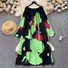 Casual Dresses Autumn Printed Dress for Women Style Fashion Loose Overdimensionerade Long Woman Clothing Vestidos Largos