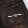 Оффамири джинсовый |American Mid Mid Double Donge Design для тонкого ремонта джинсов из красного коричневого цвета