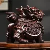 Sculptures Bois de santal noir sculpté dragon tortue ornements salon décoration de la maison artisanat Statue sculpture cadeaux Feng Shui accessoires