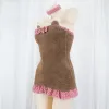 冬の温かいかわいい女の子のぬいぐるみbear dr women cat plaid maid maid lolita unifrom outfitsクリスマスパーティーコスチュームコスプレc02n＃