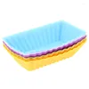 Stampi da forno 1pc Stampi per dolci riutilizzabili rettangolari in silicone Stampo per gelatina Stampo per cupcake Muffin Cup Utensile per pasticceria da cucina