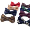 Arco laços 12/6cm moda clássico listrado floral ponto poliéster bowtie para homem noivo terno banquete negócios casamento gravatas presente de formatura