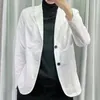Blazers dla mężczyzn odzież wiosna lato Koreańskie szczupły krótkie Jaqueta Masculina Casual Single Bered LG Rleeves Patel P7vo#