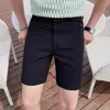 Shorts pour hommes été jambe droite genou longueur costume européen américain poche fermeture éclair décontracté tendance mode simple hommes
