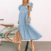 Casual Dresses Women'S With Pockets Flowing Maxi Skirt V Neck Short Sleeve Summer Dress Fashionable