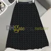 Full Letter Pleated Skirt Summer Mesh A Line Dress for Women High Waist Jacquard Flower Elastic Waist Skirts