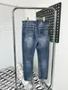Vrouwen zwart gestapelde broek Men Skinny Designer Jeans Vintage Wash massief blauw recht fit Lange casual denim broek Spring Summer Streetwear#A14