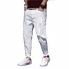 white Jeans Men Ripped Harem Boys Denim Distred Black Pants Spring Summer Male 2022 Plus Size 38 40 42 Big Cowboy Trousers J1Z4#