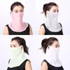 Scarves 2024 Solid Women Face Mask Scarf Ring Earloop Cloth Summer Sunscreen Protection Driving Outdoor Riding For Lady