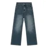 Männer Jeans 2024 Frühling Koreanische Vintage Stil Einfarbig Lose Baumwolle Mode Zipper High Street Waschen Hip Hop Casual