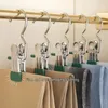 Hangers 1PC Multifunctional Stainless Steel Metal Clothes Clips Pants Socks Hat Clothespin Wardrobe Storage Pegs