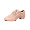 Dansschoenen Roze Leer Latijn Voor Dames Meisjes 2 Hak van 3,5 cm 5 cm Zachte ballroombeoordeling Testleraar