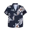 Plus storlek 6xl fi herrskjortor män hawaiian camicias casual polyester skjortor 3D tryckta kortärmade blusar toppar tshirt o1su#