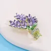 Broches femmes broche romantique cristal lavande fleur épinglette alliage plante broches accessoires cadeaux luxe bijoux accessoire