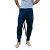 Men's Pants Stylish Knitting Soft Elastic Waistband Straight Men Slim Fit Woolen Yarn Trousers Anti-freeze