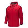 men's Jacket Fi Printed Casual Windbreaker Hooded Zipper Pocket Spring Autumn Lightweight Outerwear Male Coat 5XL J5P6#