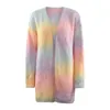 Arcobaleno Tie-Dye Cardigan da donna Primavera Autunno Coreano All Match Maglione lavorato a maglia Cappotti Colorati Manica Lg Gradiente Maglieria 2024 a81Z #