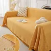 Housses de chaise modernes et minimalistes, couleur unie, serviette de canapé, Style INS, couverture réversible en fil de coton, housse de coussin complète une pièce