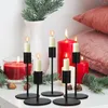 Candle Holders 5 Pcs Candlestick Home Accents Decor Pillar Stand Metal Piece Set Desktop Holder Iron For Taper Office