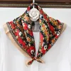 Scarves Birdtree Real Silk Square Scarf Retro Colorful Florals Comfortable Soft Mom's Gift 2024 Spring Summer A41426QD