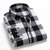 Camicia di lusso a maniche lunghe stampata a quadri casual da uomo di alta qualità, comoda e morbida, in flanella, primavera autunno, camicie di marca Fi H0GH #