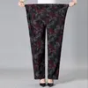 8xl 9XL Middle-aged Women Trousers New Print Elasti High Waist Casual Pants Spring and Autumn Straight Pants Oversize Grandma Pa L3CK#
