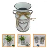 Vaser tennvas för blommor arrangemang hink mjölk kanta behållare rep metall
