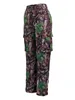 lw Mid-Waist Side Pocket Design Camo Print Cargo Pants Women Street Y2K Trousers Hight Quality Print Design Jeans z7HF#