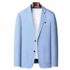 Nya produkter Mäns bekväma avslappnad busindräkt Collar Coat randig gentleman Trend Wedding Slim-Fit Host Fi Blazer Y3p9#