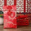 Confezione regalo 6 buste rosse in seta cinese con tasche per soldi fortunati per il matrimonio di compleanno del festival di primavera dell'anno