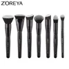 Zoreya preto pincéis de maquiagem conjunto olho rosto fundação cosmética pó blush sombra kabuki mistura compõem escova ferramenta de beleza 240315