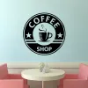 Stickers Creative Coffee Vinyl Wall Or Window Door Sticker Waterproof Glass Door Mural Poster For Coffee Shop Kitchen Shop Decoration