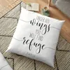 Pillow Under His Wings You Will Find Refuge Psalm 91:4 Bible Verse Christian Gift Scripture Art Floor