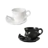 Canecas xícara de chá e pires conjunto 9oz romântico teacup único amor beijando arte abstrata para casamento aniversário presente criativo casa família