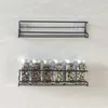 Kitchen Storage Rack Organizer Spices Multipurpose Punch-free Accessories Set Metal Wall-mounted Drain